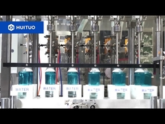 Линия розлива и укупорки косметической воды, винтовая заглушка внутренней и внешней крышки насоса.